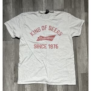 Budweiser King of Beers T-Shirt Faded Red Hanes T Mens size XL